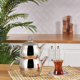Karaca Adelya metal teapot set in small size